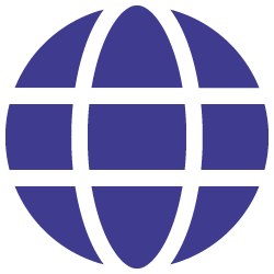 globe icon blue