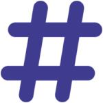 hashtag / keep number icon blue