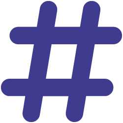 hashtag / keep number icon blue